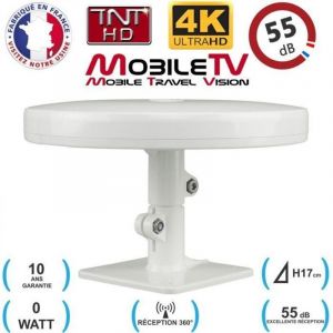 Antenne TV TNT HD 4K Omnidirectionnelle 55dB Camping car / caravane / camion / fourgon / bateau OMNI PRO PLUS - GARANTIE 10 ANS