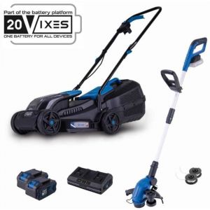 Pack tondeuse BC-MP320-X 32 cm + Coupe bordure C-LT300-X 2 en 1 - SCHEPPACH 20V IXES + 2 batteries 4ah + chargeur