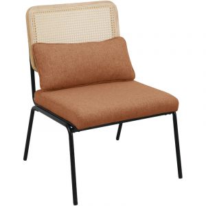 Svita - svea Fauteuil lounge en rotin Fauteuil r&eacute;tro en rotin vintage marron