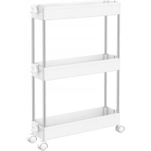 Chariot De Cuisine &Agrave; 3 Niveaux, &Eacute;tag&egrave;re De Niche &Eacute;troite Sur Roulettes, &Eacute;tag&egrave;re De Salle De Bain Peu Encombrante Et &Eacute;tag&egrave;re De Cuisine Pour Cuisine,