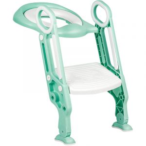 Si&egrave;ge Toilette Enfant Pliable et R&eacute;glable, R&eacute;ducteur de Toilette B&eacute;b&eacute; pour D'apprentissage &agrave; la Propret&eacute;,R&eacute;ducteur de WC Pour Enfant -vert clair