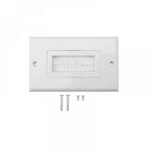 Passe Cable Mural &agrave; Brosse, Anti-poussi&egrave;re Mur Panneau C&acirc;ble Pass Through Insert pour Fils Simple Gang C&acirc;ble Accessoire Socket Mur Prise Plug Port