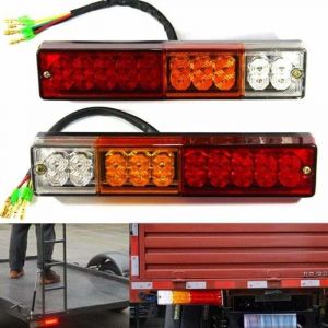 Ulisem Feux de remorque &agrave; LED 12 V, feux arri&egrave;re &agrave; LED universels, feux de recul &agrave; 20 LED, clignotants, feu arri&egrave;re pour remorque, camion, tracteur,