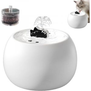 Fontaine d'eau de chat en c&eacute;ramique -50oz / 1.5L Fontaine de chat pour boire- Fontaine d'eau pour chats &agrave; l'int&eacute;rieur - bol de distributeur d'eau