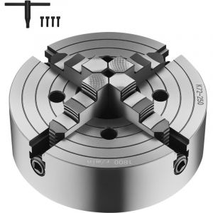 Mophorn - Mandrin de Tour &agrave; 4 M&acirc;choires, 250 mm, Auto-centrage avec Mors R&eacute;versibles, en Fonte HT300, Plage de Serrage 15-250 mm, avec Cl&eacute; en t,