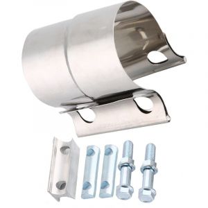 Eosnow - Pince universelle de tuyau d'échappement de voiture en acier inoxydable, pince de bande de Joint de recouvrement (2 pouces)