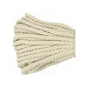 Corde Macramé, Corde Épaisse Grosse Corde en Coton Tressée,8mm x 20m Beige