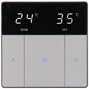 Beijiyi - Plancher Chauffant Thermostat de Chauffage &agrave; Bouton Tactile, &eacute;conome en &eacute;nergie et Facile &agrave; Utiliser AC230V 10A pour Plancher Chauffant Noir