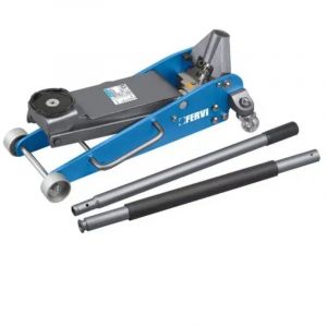 Cric Hydraulique En Aluminium Et Acier 2,5 Tonnes Roulant Rouleur Fervi C039/25