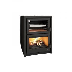 Bronpi - Po&ecirc;le &agrave; bois raccordable avec four Vulcano 14 kW Avec kit air - Avec kit four inox