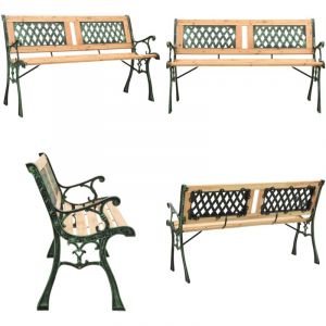 Vidaxl - Banc de jardin 122 cm fonte et bois de sapin massif - Banc De Jardin - Mobilier De Jardin - Banc Exterieur - Chaise Longue - Design Vintage