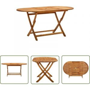 Table de jardin pliable 160x85x75 cm Bois d'acacia massif - Table De Jardin - Table Extérieure - Acacia Massif - Mobilier De Jardin - Table Pliante