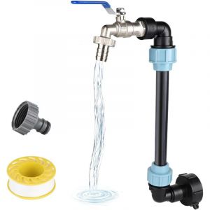 Robinet Cuve 1000L Laiton Connecteur Cuve 1000L Adaptateur de R&eacute;servoir IBC Adaptateur Cuve S60x6 Filetage Grossier 3/4'' Raccord Cuve IBC Robinet Kit
