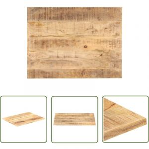 The Living Store Dessus de table Bois de manguier solide 25-27 mm 90x60 cm - Dessus De Table - Plateau De Table - Bois Massif - Manguier - Design