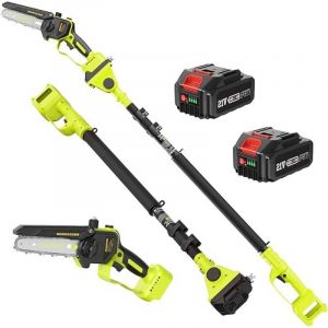 &Eacute;lagueuse sur Perche sans Fil, Mini Tron&ccedil;onneuse &agrave; Batterie 6 Pouces 8000 mAh avec Moteur Brushless, Perche &Eacute;lagueuse &Eacute;lectrique 2 en 1, Extension