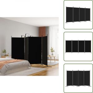 Vidaxl - Cloison de s&eacute;paration 4 panneaux Noir 346x180 cm Tissu - Cloison De S&eacute;paration - &Eacute;cran De Confidentialit&eacute; - S&eacute;parateur De Pi&egrave;ce - Rideau