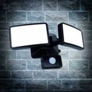 Projecteur Led Avec D&eacute;tecteur De Mouvement R&eacute;glable, Projecteur Ext&eacute;rieur Led &Agrave; Double T&ecirc;te, &Eacute;tanche Ip65, Blanc Lumi&egrave;re Du Jour, Parc, Garage Et