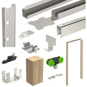 Slid'up By Mantion - Syst&egrave;me coulissant slid'up 2300 entre-cloison pour porte coulissante &agrave; galandage 930 x 2040 mm - avec habillage mdf - 50 kg