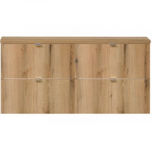 Meuble sous-vasque double newport 120 x 60 x 40 cm effet ch&ecirc;ne [en.casa]