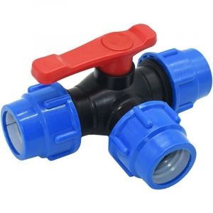 Vanne À Bille D'arrêt,25mm Robinet À Tournant Sphérique À Trois Voies À Connexion Rapide PVC PE Tuyau À Interrupteur Rapide Connecteur en T (Size :