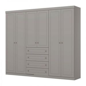Armoire dressing 6 portes en MDF 15 mm &ndash; Dimensions 262x54x230,5 cm &ndash; Style contemporain &ndash; Grand espace de rangement