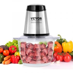 Vevor - Hachoir Electrique Multifonctionnel 400 w Hachoir a Viande avec Bol en Verre 1,2 l 5 Tasses Lame Inox a 4 Ailettes Multi Moulinette 2