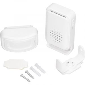Jeffergarden Sonnette de bienvenue sans fil, capteur de mouvement, sonnette d'entr&eacute;e de porte, d&eacute;tecteur infrarouge, alarme de s&eacute;curit&eacute;, Micro USB 5V