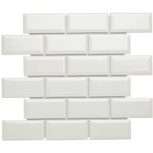 Mosa&iuml;que de gr&egrave;s c&eacute;rame PARIS METRO 9,5x4,5cm - Blanc - bo&icirc;te de 0.86 m2