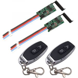2 Modules r&eacute;cepteurs avec 2 &eacute;metteurs interrupteur t&eacute;l&eacute;commande sans fil DC 3,6V 5V 12V 24V 30V 2A 1 canal 433Mhz Contr&ocirc;le radio interrupteur &agrave;