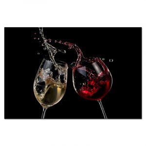 CR&Eacute;DENCE DE CUISINE Vin rouge - Vin blanc - Verre - Noir 70x50