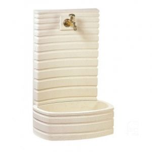 Hairie Grandon - Fontaine murale en pierre naturelle blanc