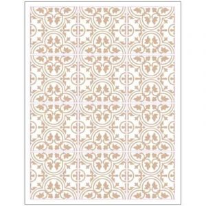 Planche de 12 Stickers Imitation Carreaux de Ciment Royalty &ndash; Autocollants Muraux D&eacute;coratifs beige &ndash; 20 x 20 cm