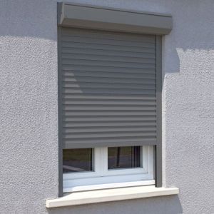 Volet roulant aluminium recoupable avec motorisation filaire - Gris anthracite - L x H