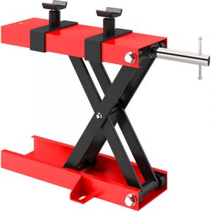 Support de moto, table &eacute;l&eacute;vatrice &agrave; ciseaux pour moto, hauteur de levage 9,5 - 40 cm, capacit&eacute; 500 kg, 45 x 15 x 9,5 - 40 cm, rouge