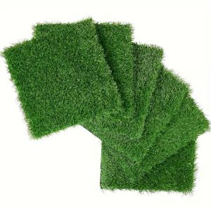 Dalle gazon synth&eacute;tique 30x30 cm, lot de 36, clipsable, pour terrasse balcon jardin, aspect naturel, vert