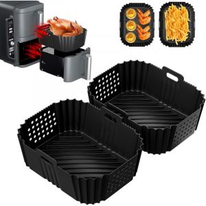 2 Paquet Moule Silicone Air Fryer pour Ninja Double Stack XL Friteuse Sans Huile SL401, Moule Accessoires Airfryer pour Foodi Max Dual Zone 9.5l