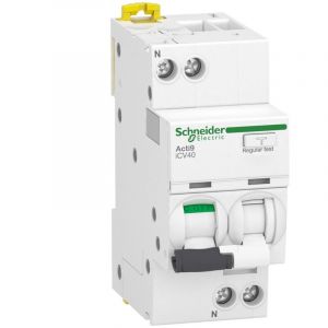 Interrupteur diff&eacute;rentiel AC unipolaire ACTI 9 20A 300mA avec protection RCBO.