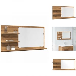 Armoire &agrave; miroir de salle de bain ch&ecirc;ne artisanal 90x11x45 cm - &Eacute;tag&egrave;re De Salle De Bain Avec Miroir - &Eacute;tag&egrave;res De Salle De Bain Avec Miroir