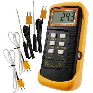 Thermom&egrave;tre Type K Capteur Thermocouple 1300&deg;C Acier Inoxydable Filaire Affichage &deg;C &deg;F K 4 Canaux