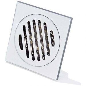 Grille Douche Anti Cheveux Siphon De Sol en Acier Inoxydable &Eacute;pais Drain De Carr&eacute; Starlight 100 x 100mm