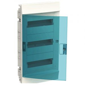 ABB - Tableau d'encastrement 36 modules IP41 porte bleu pétrole blanc 3 rangées 41A12X32