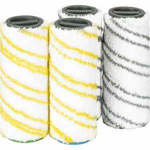 Rouleaux de Rechange 2.055-006.0/2.055-007.0 pour Karcher FC3 FC5 FC7 EWM2 sans Fil (Gris + Jaune)