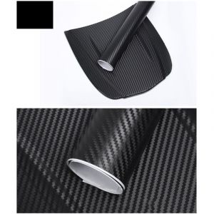 Film adh&eacute;sif d&eacute;coratif imitation fibre de carbone 3D &eacute;pais pour carrosserie de voiture, rouleau de protection, noir, 1,52 m x 30 cm