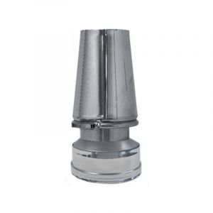 Cheminee double paroi isole terminal chapeau conique inox dn 130/180