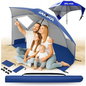 Tente de plage pliante, parasol de pêche UV avec sol, grande taille XXL