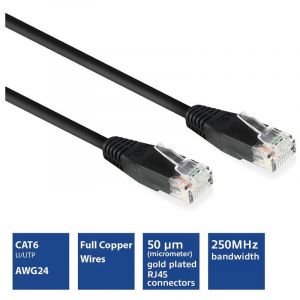 Eminent - Câble Patch Réseau U/utp Cat6 / 10 m / Noir / M-m