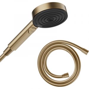 Hansgrohe - Pommeau de douche Pulsify Select EcoSmart 105 3 jets relaxation + Flexible 125 cm Isiflex Bronze bross&eacute;