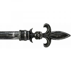 Emmevi Mv S.p.a. - Tringle &agrave; Rideau en Fer Vente aux Ench&egrave;res de Rideaux Anneaux Extensibles 160-300 cm Lance - Noir Argent