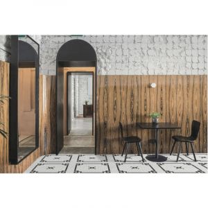 Mosa&iuml;que Art factory 2,3x2,3cm motif Bemol noir et blanc sur trame nylon 33,3x33,3cm Satin&eacute; boite de 1 m2 - Mosa&iuml;que 2,3x2,3 cm Noir et Blanc - bo&icirc;te