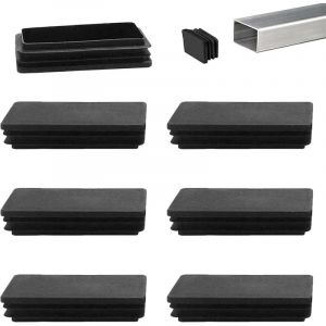 Lablanc - 100 x 50 mm Bouchon pour Tube Rectangulaire Noir Plastique Embout Bouchons D'obturation pour Pieds de Meuble Trampoline 12 pièces